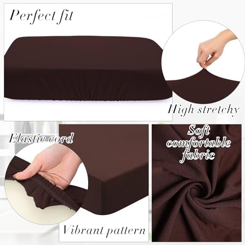 Newwiee 8 Pcs Patio Outdoor Cushion Covers,Solid,Dark Coffee - Image 3