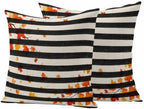 Fall Botanical Waterproof Outdoor Pillow Covers 20''x20'' Set of 2, Autumn Maple Leaf Black Striped Patio Furniture Cushion Covers for Chairs, Decorative Pillow Cases for Garden/Pool/Beach by Unknown