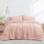 Love's cabin Seersucker Pink King Size Comforter Set, 7-Piece Bed in a Bag - Image 2
