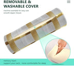 Outdoor Bolster Pillow Neck Roll Pillow Round Pillow for Back Cylinder Throw Pillows Cylinder Pillow Covers with Zipper Gold Stripe - Image 4