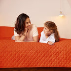 Exclusivo Mezcla Reversible Twin Quilt Bedding Set, Burnt Orange - Image 3