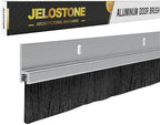 2 Pack – 42'' Premium Aluminum Door Sweep with Nylon Brush, Seals Gaps Up to 5/8", Clear Anodized Aluminum Door Sweep, UL Fire-Certified, and Built for Long-Term Performance, JS-NB161 by JELOSTONE
