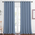 NICETOWN Sliding Door Window Treatment Blackout Patio Door Curtain Panels, Privacy Thermal Drapes for Bedroom Living Room Department with Grommet Top (Stone Blue, W66 x L110) by NICETOWN