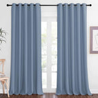 NICETOWN Sliding Door Window Treatment Blackout Patio Door Curtain Panels, Privacy Thermal Drapes for Bedroom Living Room Department with Grommet Top (Stone Blue, W66 x L110) by NICETOWN