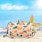 MNSRUU Picnic Blanket Waterproof Foldable, Peach Plants Large Outdoor Picnic Beach Camping Blanket Travel Mat, Shoulder Strap Tote, Rectangle 57x59in - Image 6