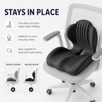 Ergonomic Memory Foam Seat Cushion, L Shaped Lumbar Support Pillow with Tailbone Relief, Orthopedic Chair Pad for Office, Car, Gaming Chair, Travel (Black) - Image 5