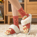 Fuzzy Slippers for Women Washable Cotton Slippers with Crew Socks - Image 2