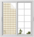 Window Privacy Film Frosted, Beige Brown Plaid Static Cling Door Window Covering, Vintage Farmhouse Checkered Rustic UV Blocking Windows Film for Office, Hotel, Bedroom, 29.5 x 78.7 Inches by Unknown