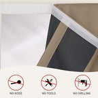 RYB HOME 2 Panels 100% Blackout French Door Curtains Set of 2 - W26 x L40, Mocha - No Drill Door Window Curtains Thermal Insulated Privacy Assured Shades for Front Entrance - Image 5