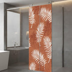 Window Privacy Film Frosted, Burnt Orange Leaves Static Cling Door Window Covering, Middle Century Tropical Monstera UV Blocking Windows Film for Office, Hotel, Bedroom, 29.5 x 78.7 Inches - Image 5