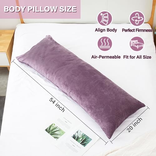 1 MIDDLE ONE Body Pillow, Memory Foam Body Pillows for Adults Sleeping, Long Pillow for Bed, Big Large Firm Full Body Pillow for Side Sleeper, 20x54 Inch, Dark Purple - Image 3