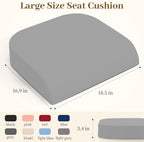TranquilRelax XL Memory Foam Seat Cushion for Office Chair, 3.35-Inch, Light Gray - Image 2
