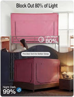 ANC POP Portable Bed Tent, Blackout Privacy Canopy with 3 Doors & Breathable Mesh, Large Space for Adults, Indoor Sleeping Shelter for Dorms/Shared Rooms - Image 5