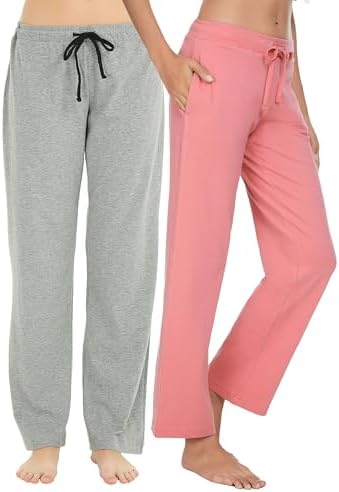 U2SKIIN 2 Pack Pajama Pants for Women Soft, Cotton Comfortable Womens Lounge Lightweight Sleep Pj Bottoms by U2SKIIN