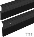 Hushee 2 Pack 36 Inches Metal Door Sweep Double Rubber Aluminum,Black by Hushee