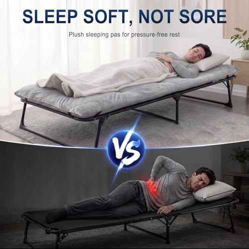 SWTMERRY Cot Mattress Topper - Quilted Cot Pads for Camping, Soft Comfortable Sleeping Cot Mattress Pad Only, Camping Pad 75"x28" for Camp Cot/Rv Bunk/Narrow Twin Bed - Image 5