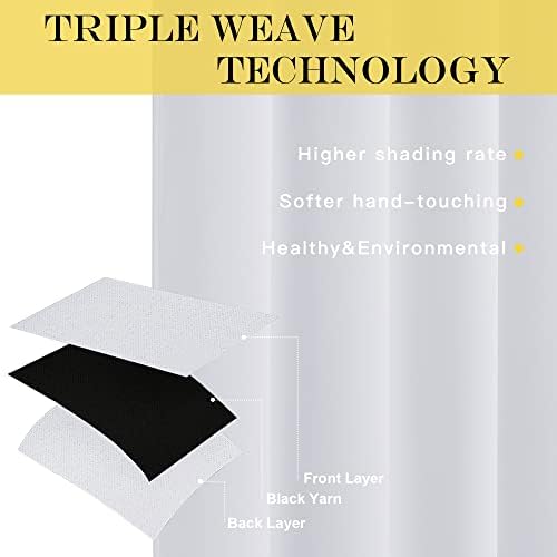 NICETOWN Greyish White Room Darkening 72 inch Curtain, Grommet Thermal Insulated Light Blocking Sound Reducing Window Treatment for Bedroom/Sliding Glass Door, W100 x L72, 1 Panel - Image 3