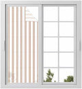 Window Privacy Film Frosted, Orange Stripes Static Cling Door Window Covering, Modern Minimalist Vertical Lines UV Blocking Windows Film for Office, Hotel, Bedroom, 29.5 x 78.7 Inches by Unknown