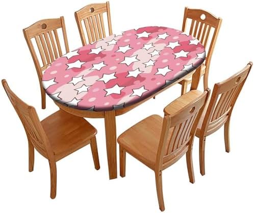 Tablecloth Oval, Plaid Pattern Printed on Oval Plastic Table Cover, for Outdoor Travel Picnics BBQs Beach Parties, Fits for 52" x 70" Oval Tables by tablecovertablecloth