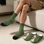 Christmas Fuzzy Slipper with Socks for Women Men Warm House Slipper and Socks Cozy Fuzzy Slippers for Indoor - Image 4