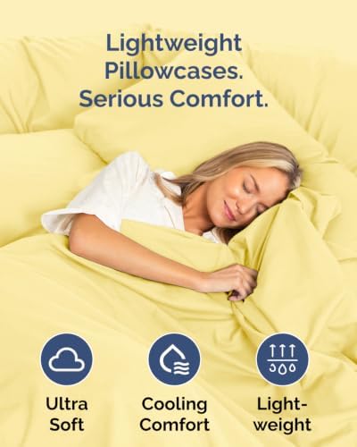 King Standard Pillow Cases - 6 Pack Pillowcase Covers - 20" x 36" (Yellow) - Image 3