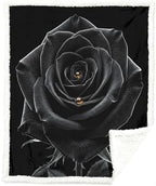 Black Rose Sherpa Blanket Romantic Gift Throw Blanket for Women Soft Warm Cozy 60x80 Inches Dark Aesthetic Floral Design Bedroom Couch Decor Gift for Birthday Anniversary Housewarming by Sleepwish