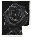 Black Rose Sherpa Blanket Romantic Gift Throw Blanket for Women Soft Warm Cozy 50x60 Inches Dark Aesthetic Floral Design Bedroom Couch Decor Gift for Birthday Anniversary Housewarming by Sleepwish