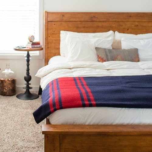 Arcturus Rainier Wool Throw Blanket – 50"x60" Throw for Sofa or Bed – Classic Heritage Striped Design – Perfect for Cozy Home Decor & Outdoor Fire Pits (Lava Canyon) - Image 4