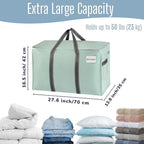 VENO 4 Pack Heavy Duty Moving Bags, Extra Large Storage Bags with Reinforced Handles & Strong Zippers, Foldable & Reusable Moving Box Alternative for Clothes & Dorm Storage - Image 4