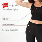 Hanes Women's Originals SuperSoft Comfywear 2 Piece Crop Tank & Lounge Pants Loungewear Set - Image 3