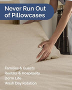 Queen Pillow Cases - 6 Pack Pillowcase Covers - 20" x 30" (Heathered Beige) - Image 5