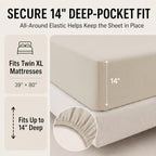 CozyLux Twin XL Comforter Set Beige - 5 Pieces Twin XL Bed in a Bag - Image 5