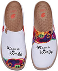 UIN Slipper Woman Travel Art Painted Shoes Wide Toe Casual Home Slip On Mules Malaga by UIN
