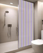 Window Privacy Film Frosted, Purple Brown Striped Static Cling Door Window Covering, Modern Farmhouse Vertical Stripes UV Blocking Windows Film for Office, Hotel, Bedroom, 29.5 x 78.7 Inches - Image 3