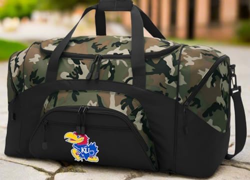 Large University of Kansas Camo Duffel Bag - Image 2