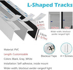 PVC Blackout Window Strips - 2 Pcs 70in White Light Blocking Gap Blocker for Privacy, DIY Cuttable Side Track for Bedroom & Bathroom Roller Blinds - Image 2