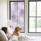 Window Privacy Film Frosted, Purple Palm Trees Tropical Static Cling Door Window Covering, Summer Beach Botanical UV Blocking Windows Film for Office, Hotel, Bedroom, 29.5 x 78.7 Inches - Image 2