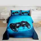 Erosebridal Gamer Comforter Set for Boys Teens Blue Gaming Bedding Set Video Game Bedding Home Decor for Kids Comforter Twin Size 2 Pieces Quilted Duvet Set 1 Comforter with 1 Pillowcase - Image 3
