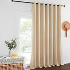NICETOWN Sliding Door Curtain for Living Room, Grommet Blackout Patio Door Curtain Privacy Thermal Insulated Window Treatment for French, Biscotti Beige, W100 x L144, 1 Panel - Image 2