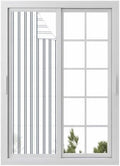 Window Privacy Film Frosted, Navy Blue Striped Reusable Static Cling Window Tints, Modern Vertical Stripes Minimalist Heat Control Windows Films for Offices, Balcony, 29.5 x 118 Inches by Unknown