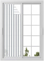 Window Privacy Film Frosted, Navy Blue Striped Reusable Static Cling Window Tints, Modern Vertical Stripes Minimalist Heat Control Windows Films for Offices, Balcony, 29.5 x 118 Inches by Unknown