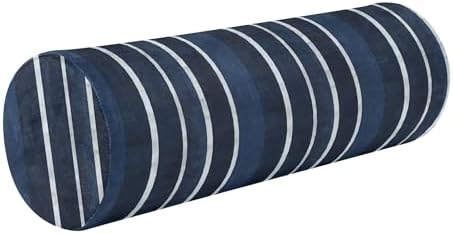Bolster Pillow Decorative Neck Roll Pillow for Sleeping Round Pillow Inserts Memory Foam Cylinder Pillow Neck Support Darkblue Stripe by Caihoyu