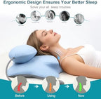 Adjustable Cervical Neck Pillow for Neck Pain Relief, Memory Foam Pillow with Cooling Ice Silk Cover, Ergonomic Neck Support for Sleep Apnea, Side Sleeper Pillow - Image 5