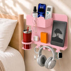 Metal Bedside Wall Shelf, No Drill Floating Bedside Shelf Wall Organizer by Unknown