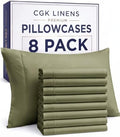 Standard Pillow Cases - 8 Pack Pillowcase Covers - 20" x 26" (Sage Green) by CGKUnlimited