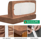 molasofa Leather Like RV Dinette Cushion Covers, RV Booth Seat Cover Stretchable Camper Cushion Couch Covers Washable Slipcovers for RV Camper Car Bench (2 Bench Cover & 2 Backrest Cover, Brown-06) - Image 6