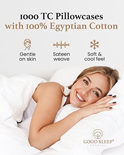 1000 TC White King Pillowcases Set of 4 100% Egyptian Cotton Pillow Cases - Image 4