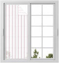 Window Privacy Film Frosted, Pink Lines Static Cling Door Window Covering, Modern Vertical Striped Vintage Minimalist UV Blocking Windows Film for Office, Hotel, Bedroom, 29.5 x 78.7 Inches by Unknown