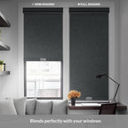 Boolegon Blackout Roller Shades for Windows, Grey, 27" W x 48" H - Image 2