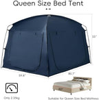 Privacy Sleep Indoor Bed Tent for Adults Kids, Portable Blackout 90% Canopy Tents with 3 Doors Breathable Mesh Windows - Image 2